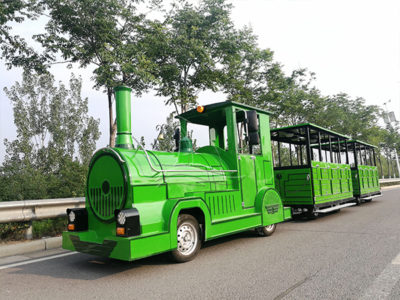 Customed Green Trackless Train